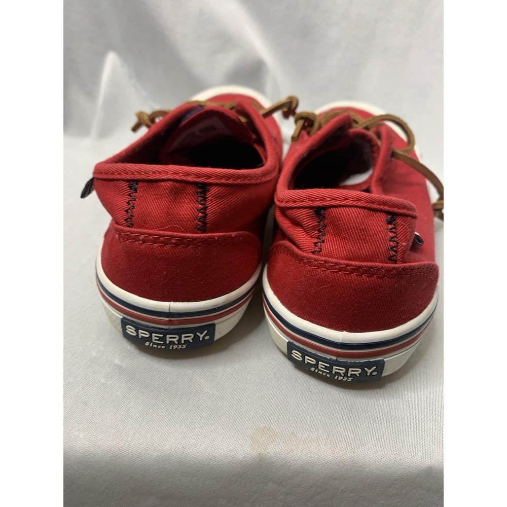 Women's Sz 6 Sperry Top Sider Memory Foam Loafers Red & White‎ Slip On Shoes - Picture 3 of 6